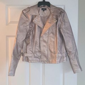 Faux leather Metallic Pink Jacket